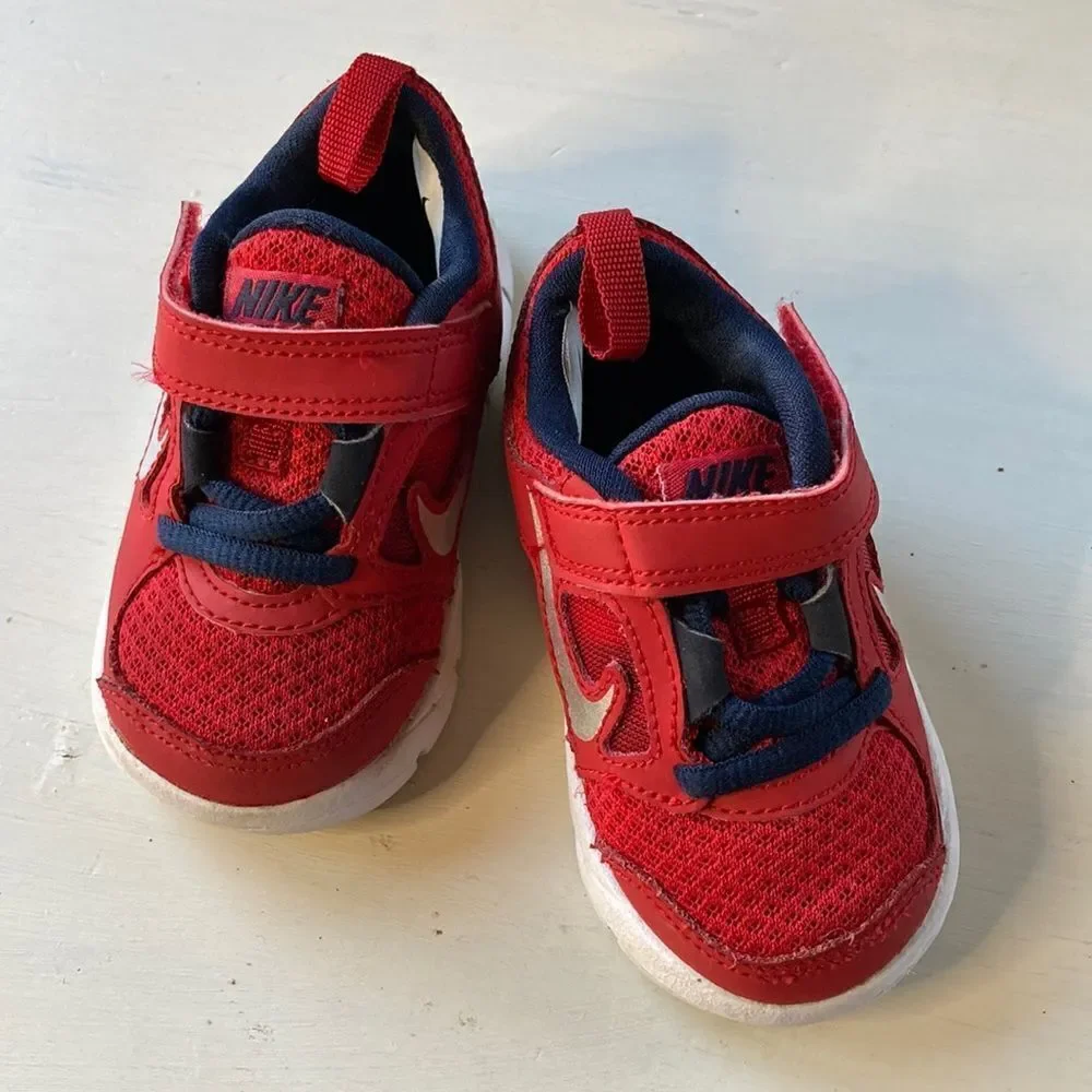 Nike Free Run 3 Slip On Red & Blue Sneakers Size 5C